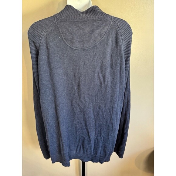 Woolrich Men's Dark Blue Knitted Wool Full-Zip Sweater Large - Picture 4 of 8